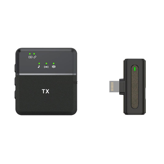 Wireless Noise Cancelling Clip On Cordless Mic For Smartphones & Type-C