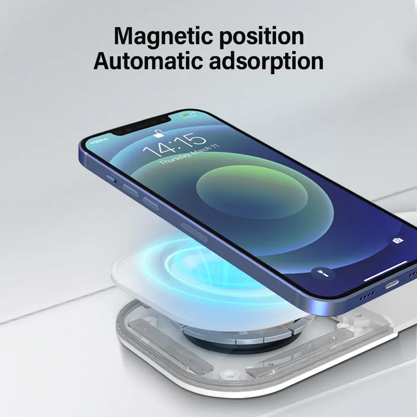 3in1 Wireless Magnetic Foldable Mat Charger For iOS & Android Devices