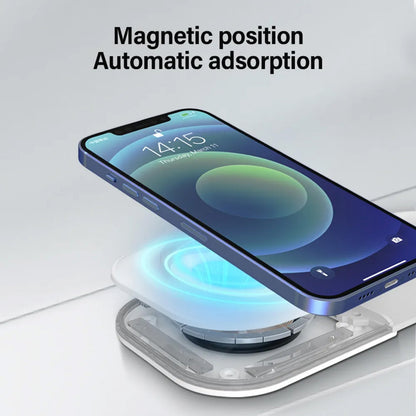 3in1 Wireless Magnetic Foldable Mat Charger For iOS & Android Devices
