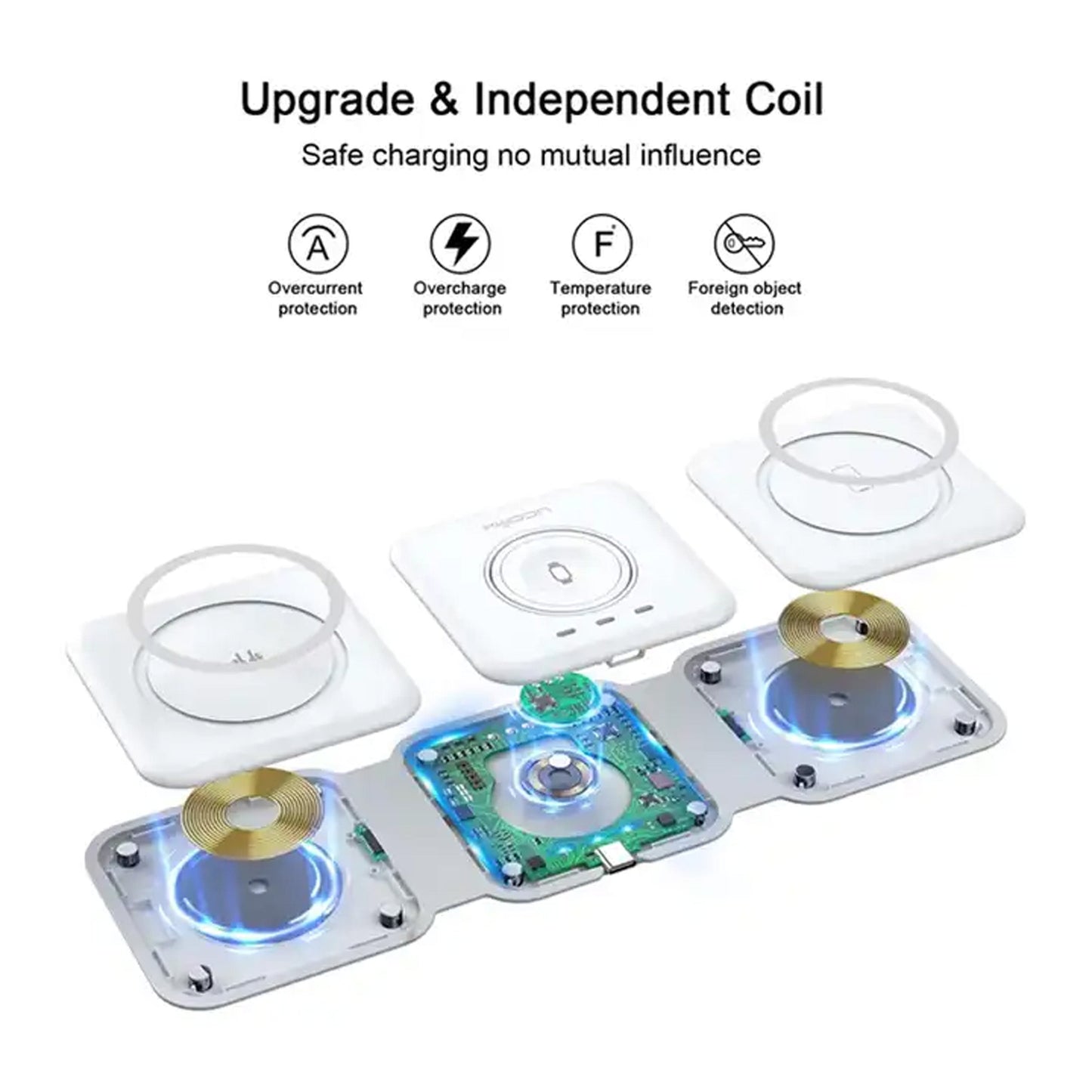 3in1 Wireless Magnetic Foldable Mat Charger For iOS & Android Devices