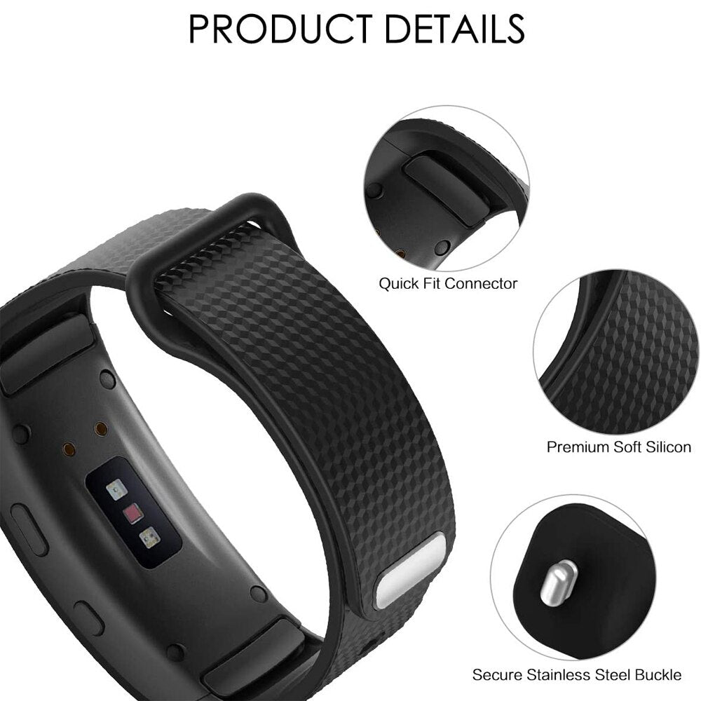 Silicone Sport Watch Band – Compatible with Gear Fit 2 Pro