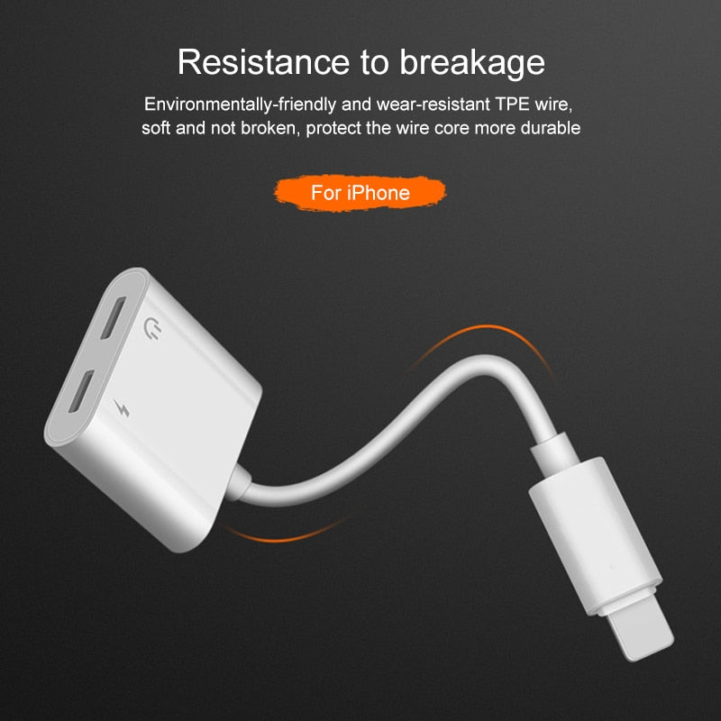 Audio Adapter Charger Cable - Lightning Compatible