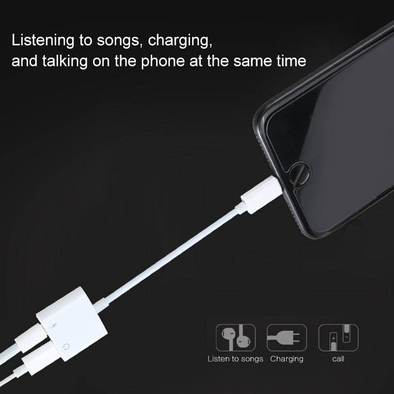 Audio Adapter Charger Cable - Lightning Compatible