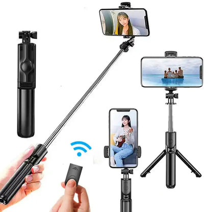 360° Rotation Selfie Stick Tripod with Wireless Remote for Smartphones