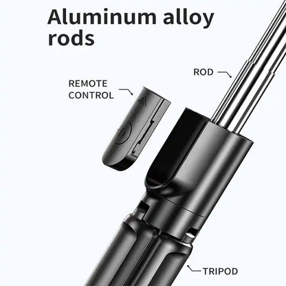 360° Rotation Selfie Stick Tripod with Wireless Remote for Smartphones