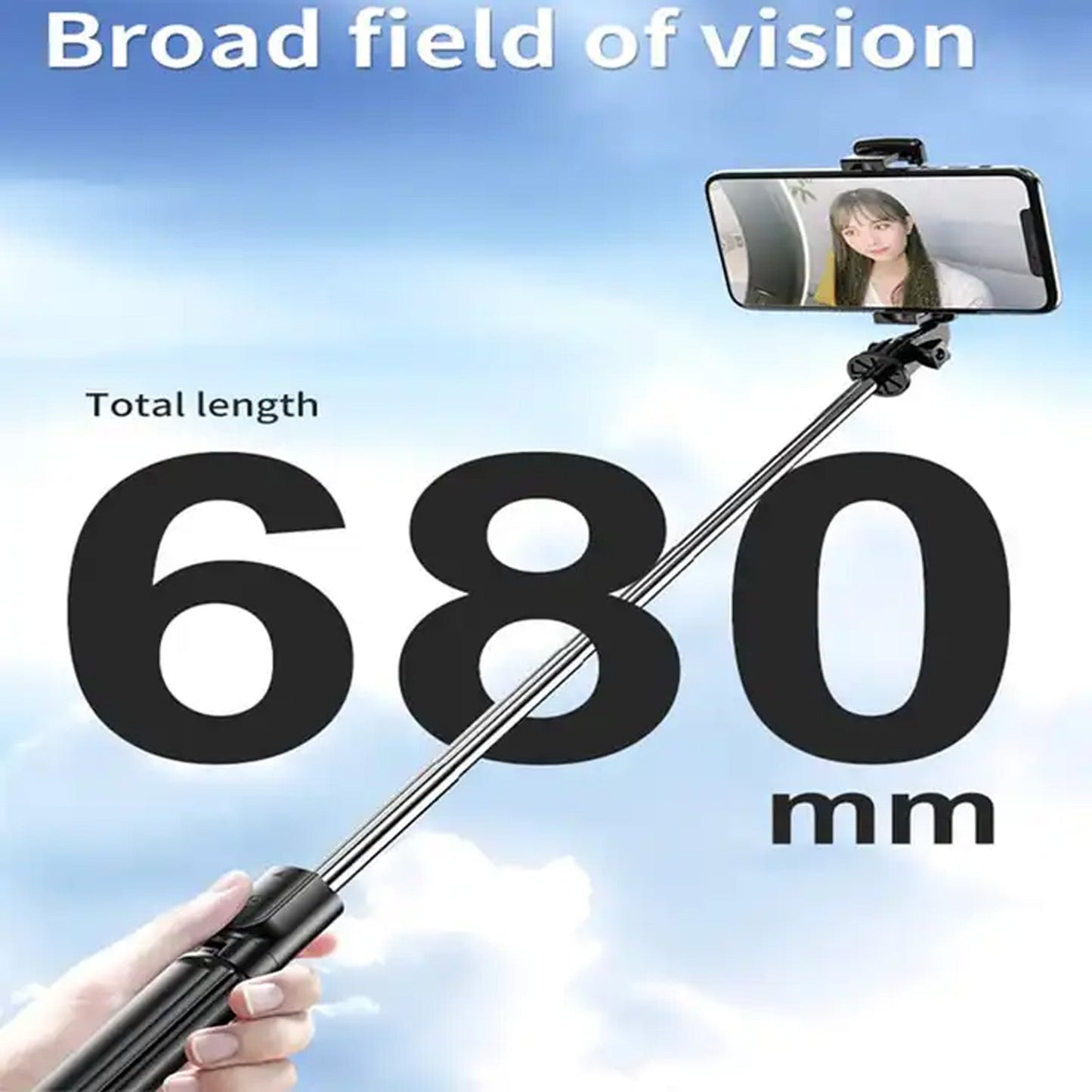 360° Rotation Selfie Stick Tripod with Wireless Remote for Smartphones