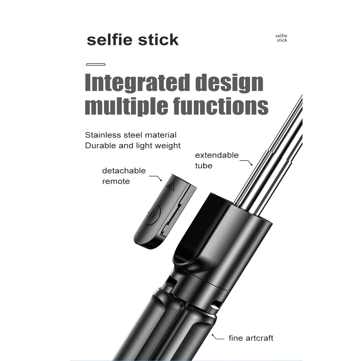 360° Rotation Selfie Stick Tripod with Wireless Remote for Smartphones