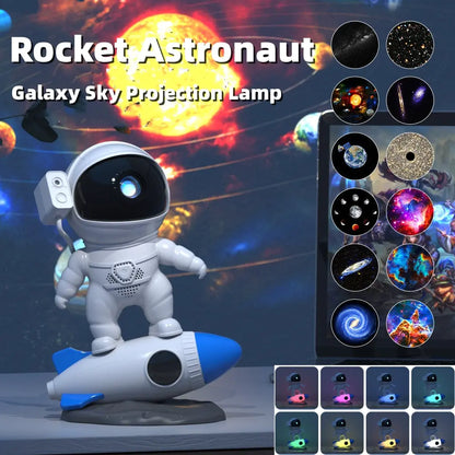 Rocket Astronaut Starry Sky Projector Lamp – Desktop